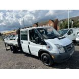 2011 FORD TRANSIT 100 T350L D/C RWD WHITE CHASSIS CAB DROPSIDE TAIL LIFT *NO VAT*