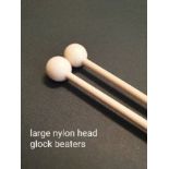 2 pairs large nylon head glockenspiel beaters, maple shaft