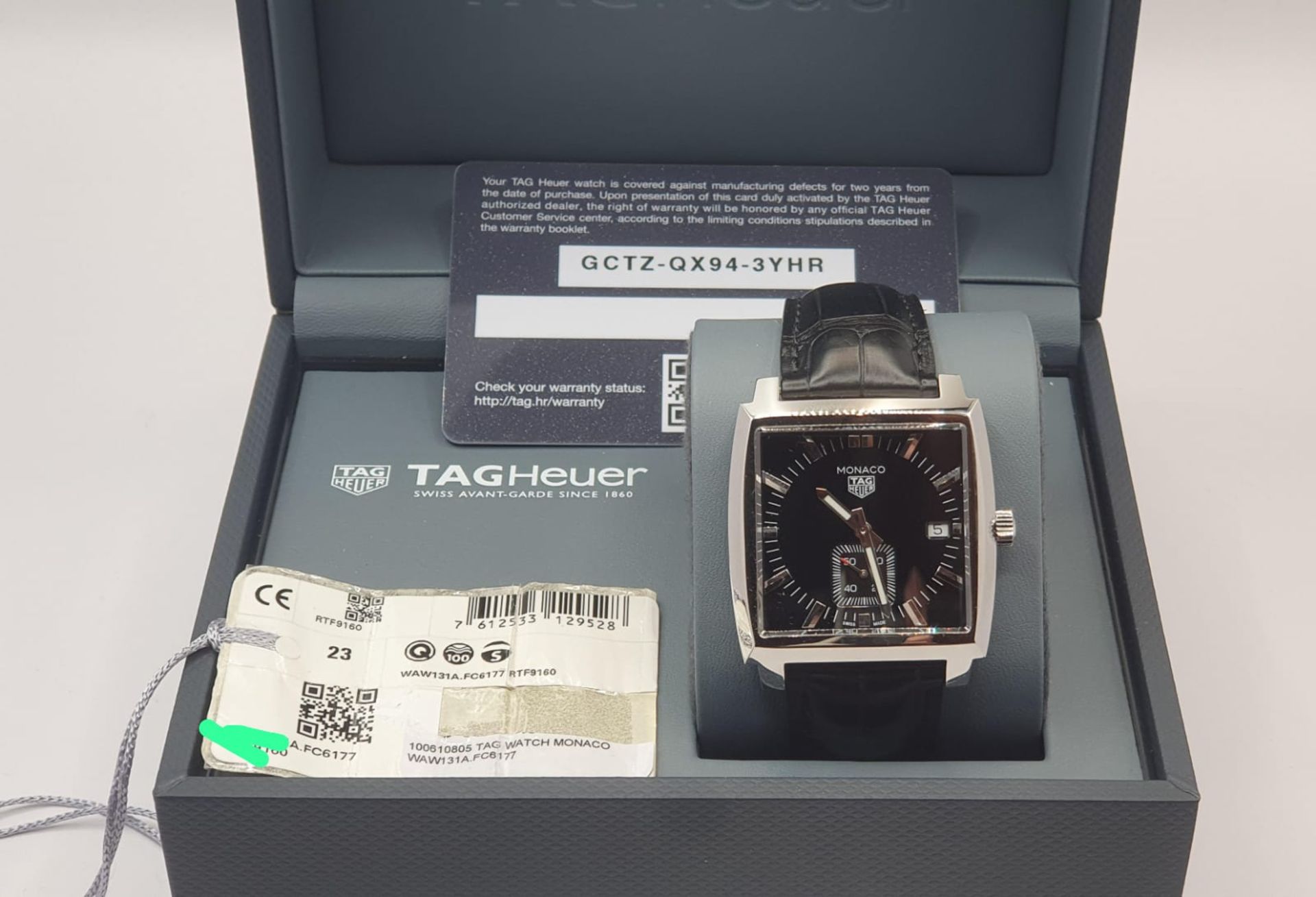 TAG HEUER MONACO MENS BLACK WATCH WITH BOX & GUARANTEE CARD NO VAT - Image 2 of 13