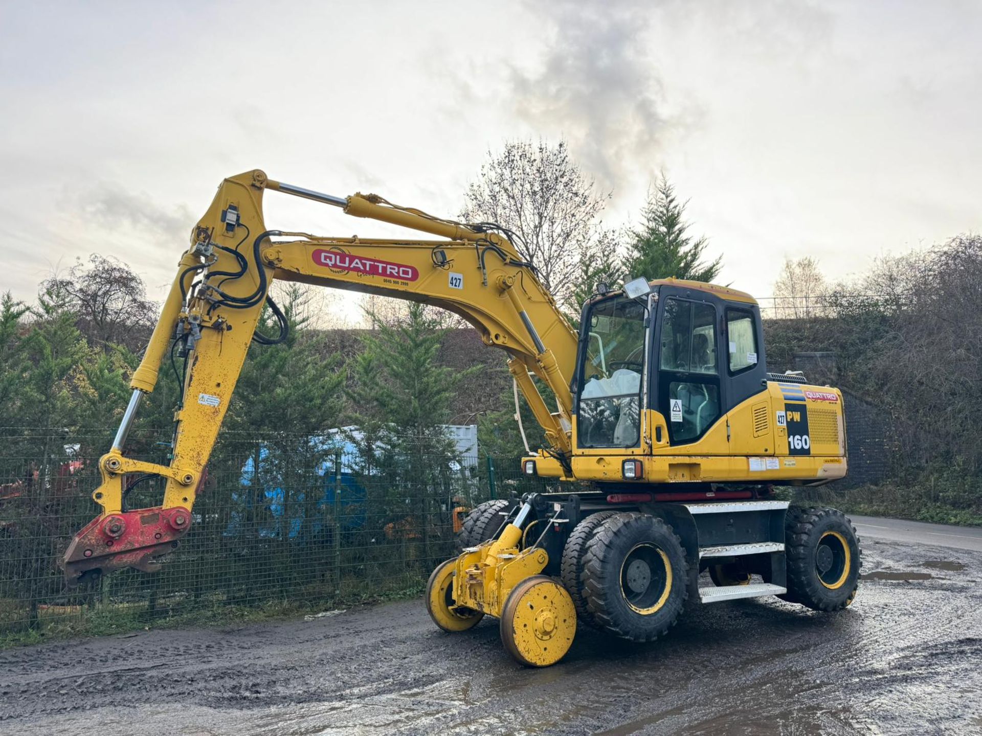 KOMATSU PW160ES-7K 4WD WHEELED EXCAVATOR C/W QUICK HITCH & RAILWAY GEAR *PLUS VAT*