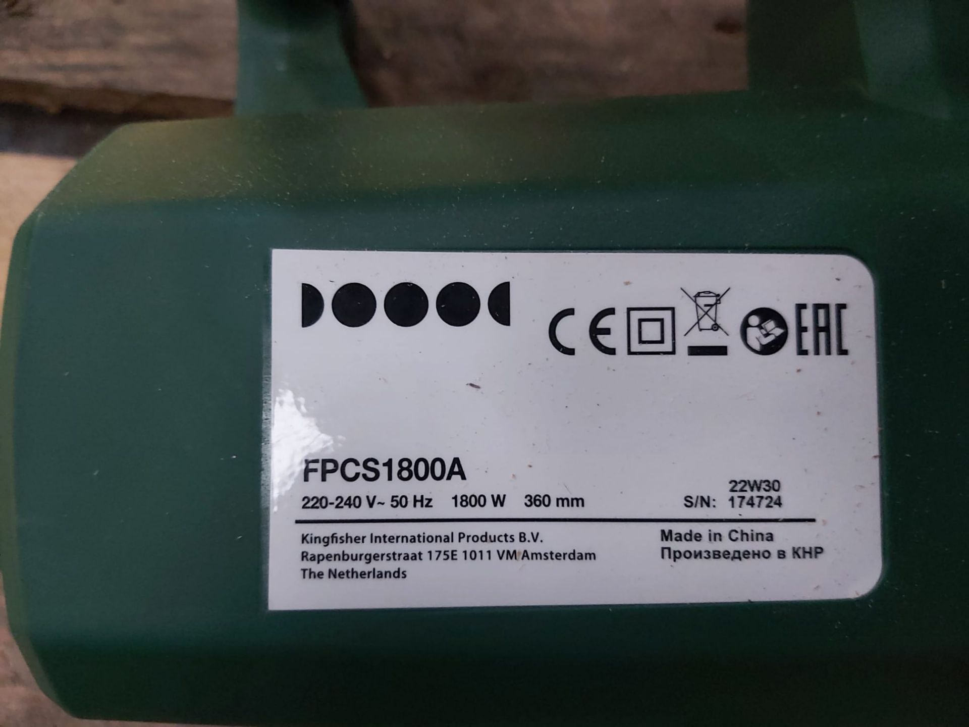 FPCS1800A 1800W CORDED 360mm CHAINSAW *PLUS VAT* - Image 3 of 3