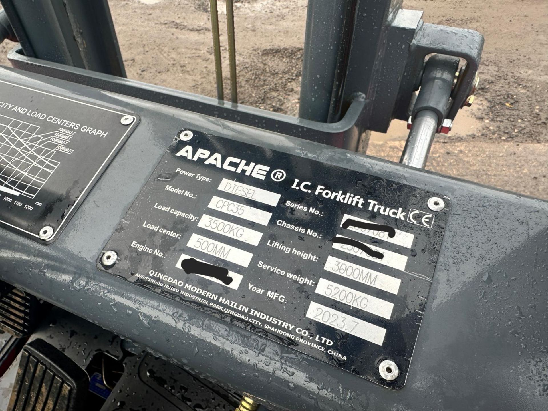 NEW/UNUSED 2023 APACHE CPC35 3.5 TON DIESEL ROUGH TERRAIN FORKLIFT *PLUS VAT* - Image 15 of 20