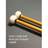 4 pairs solid maple ball head professional timpani mallets, bamboo shafts, silicone grips