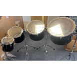 Set of 8 Concert Toms with stands, ranging from 8" to 22"