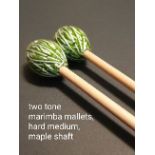 4 pairs, two tone marimba mallets, hard medium head, maple shaft