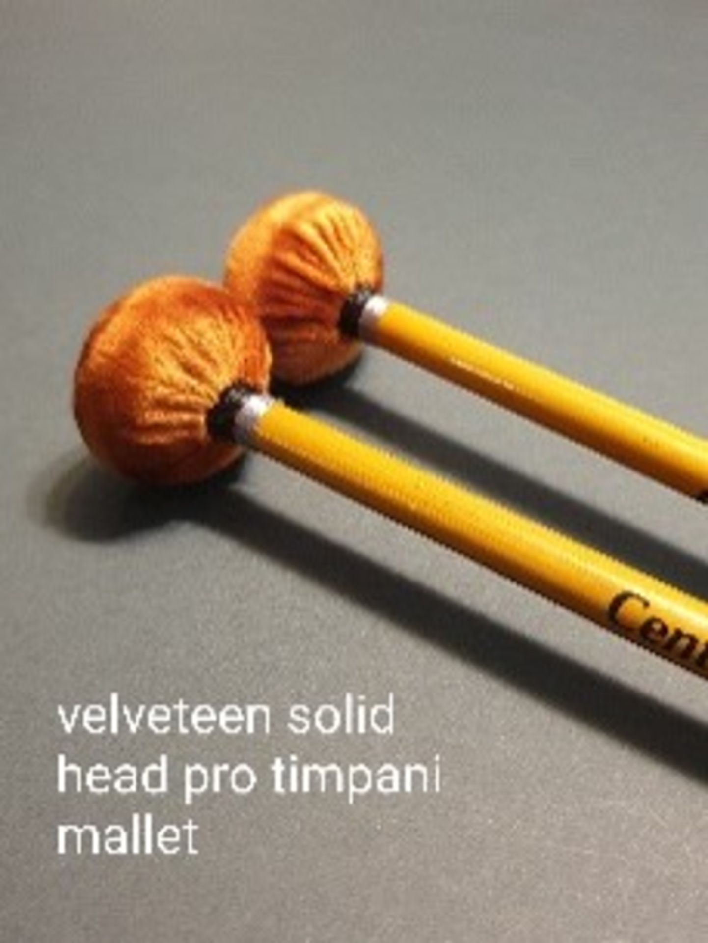 4 pairs professional Velveteen covered solid head timpani mallets, bamboo shaft with silicone grips