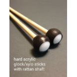 4 pairs hard acrylic head glock/xylo mallets with rattan shafts