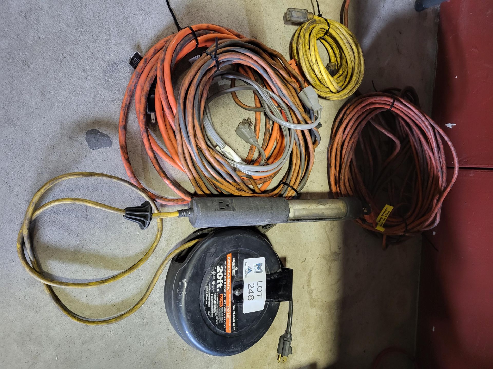 20' Electric Cord Reel & Electric Extension Cords - Image 2 of 2