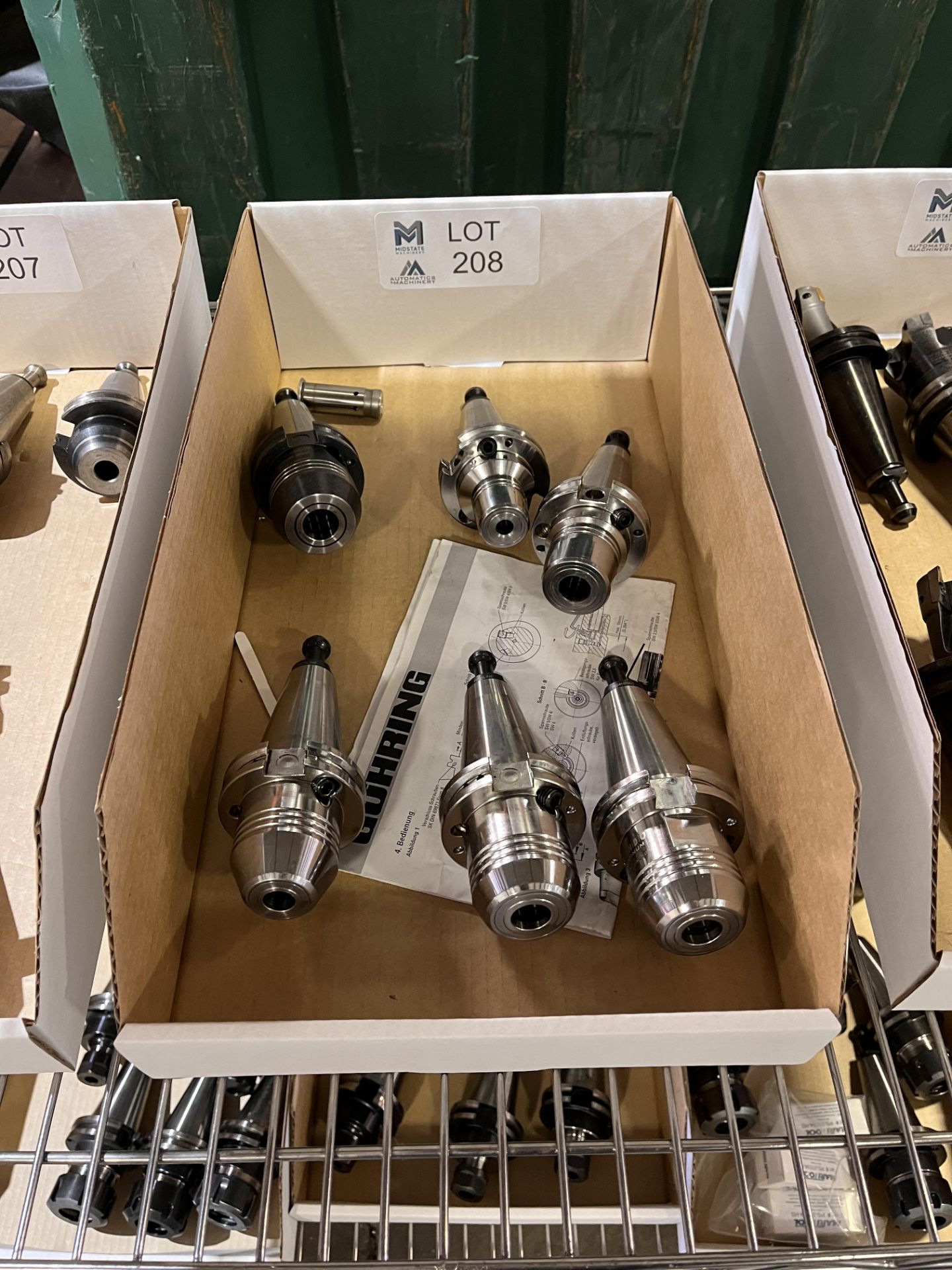 (6) CT 40 Hydraulic Tool Holders Guhring & Schunk