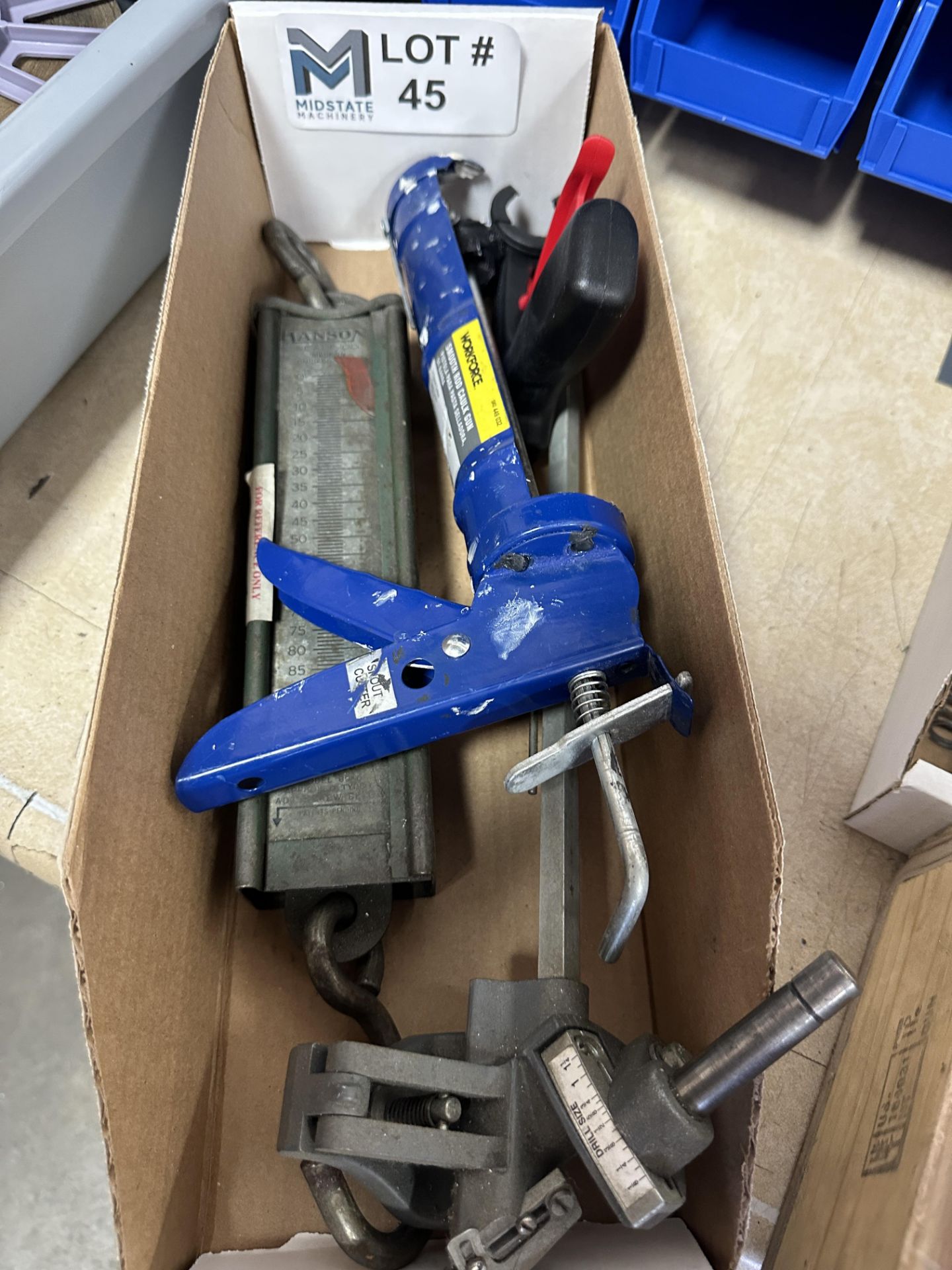 Scale, Drill Accessory & Caulking Gun