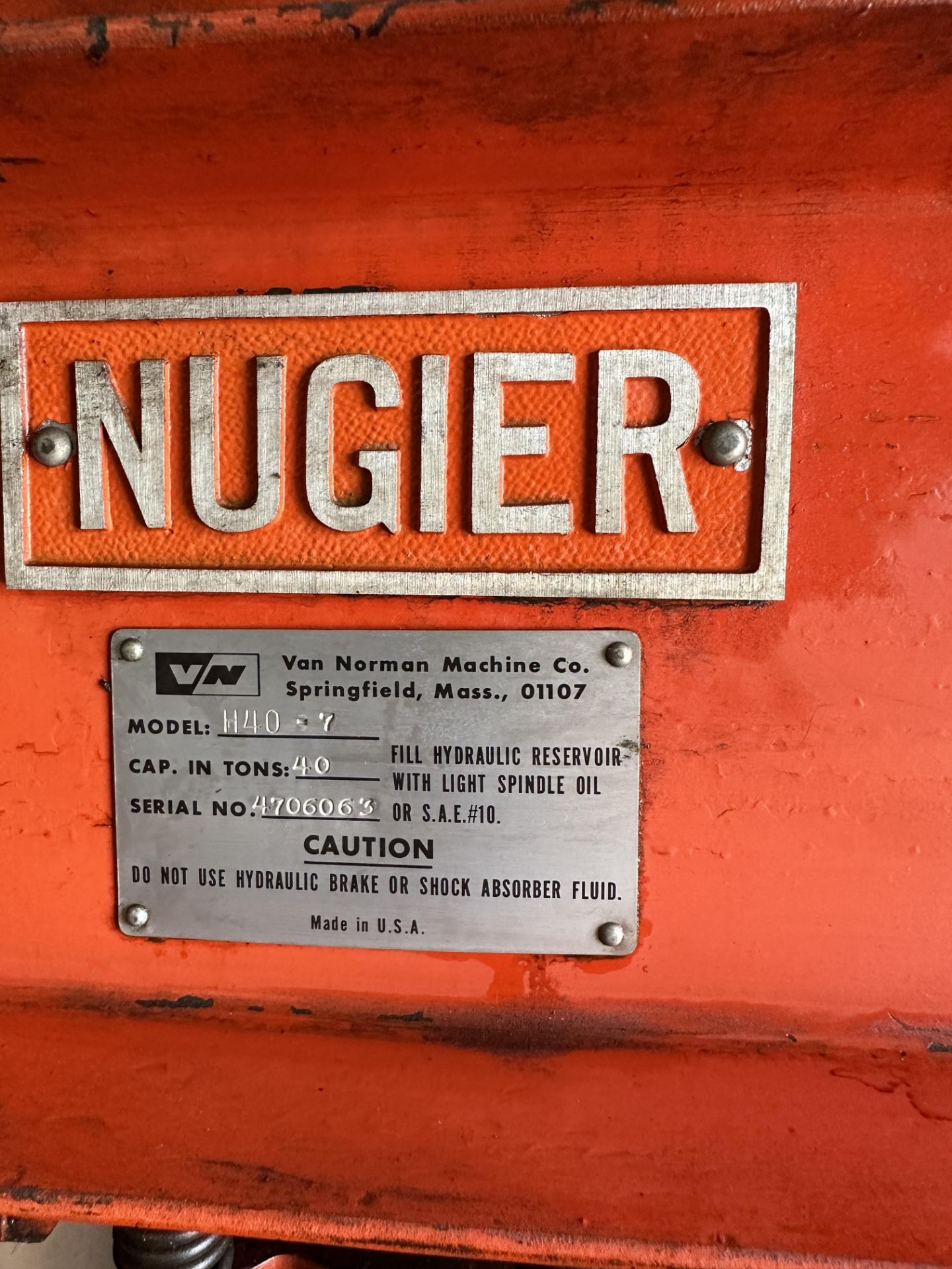 Nugier H40-7 H Frame Hydraulic Press - Image 3 of 3