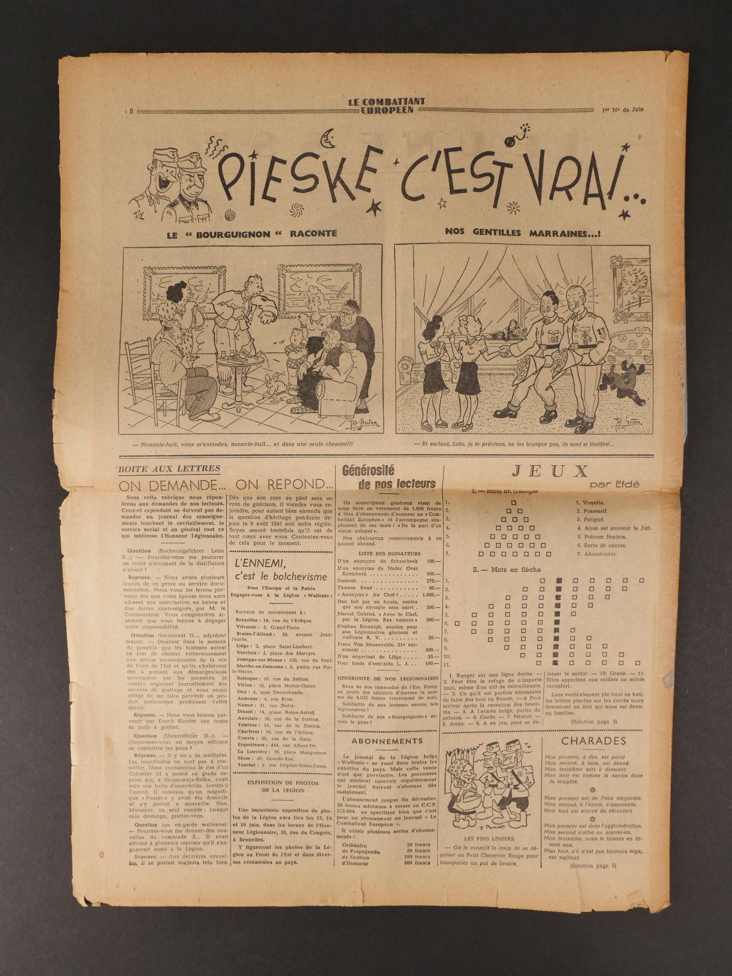 Journal le Combattant Europeen. Newspapers The European Fighter. - Image 4 of 5