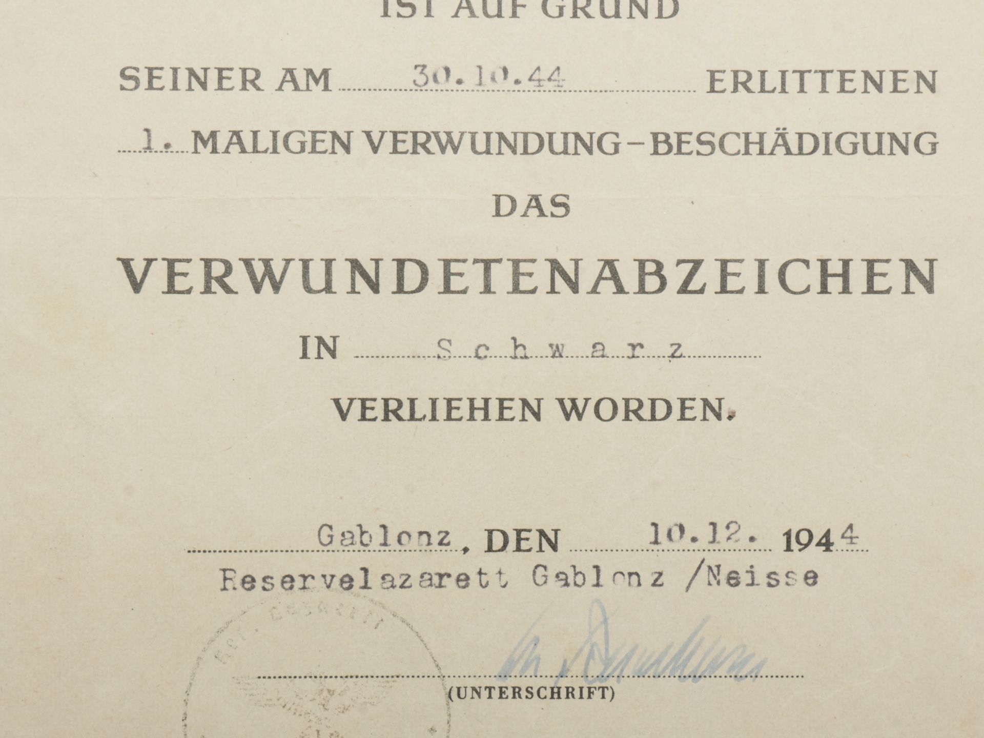 Diplome des blesses parachutiste. Diploma of the wounded parachutist. - Image 3 of 5