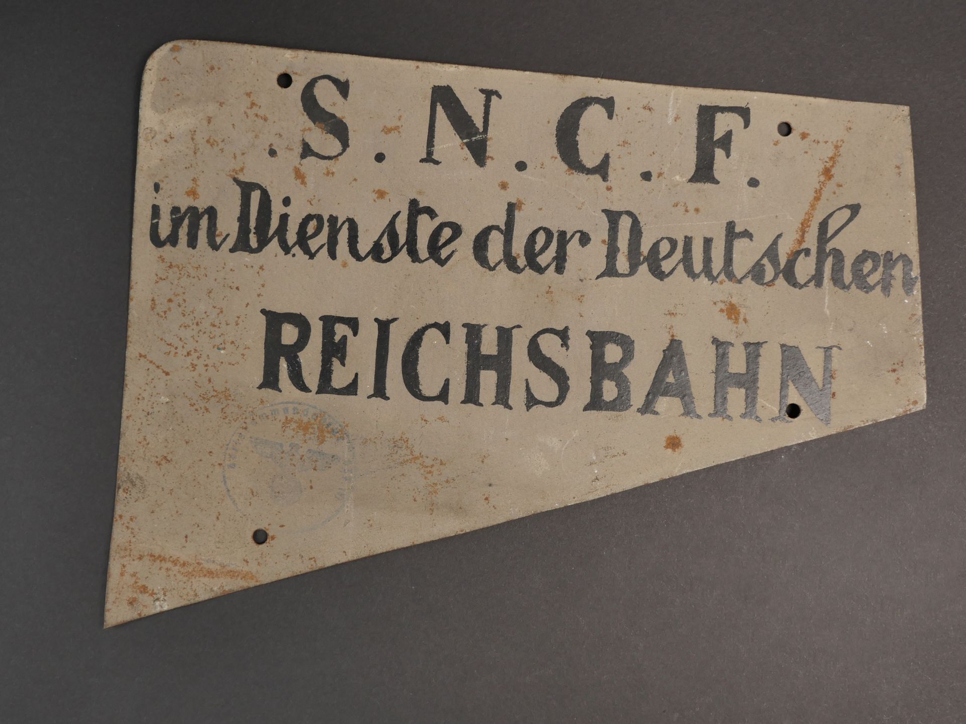 Plaque Reichsbahn. Reichsbahn plate. 