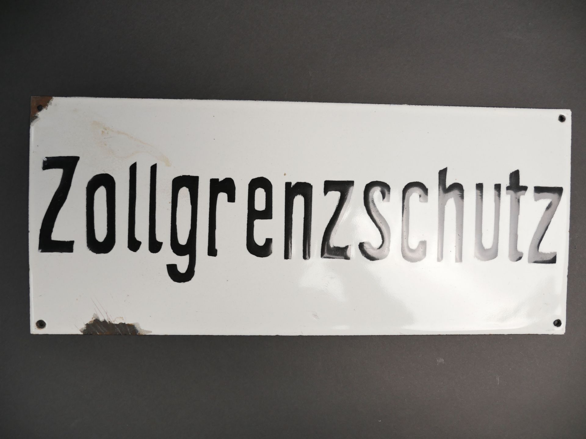 Plaque Zollgrenzschutz. Zollgrenzschutz plate.