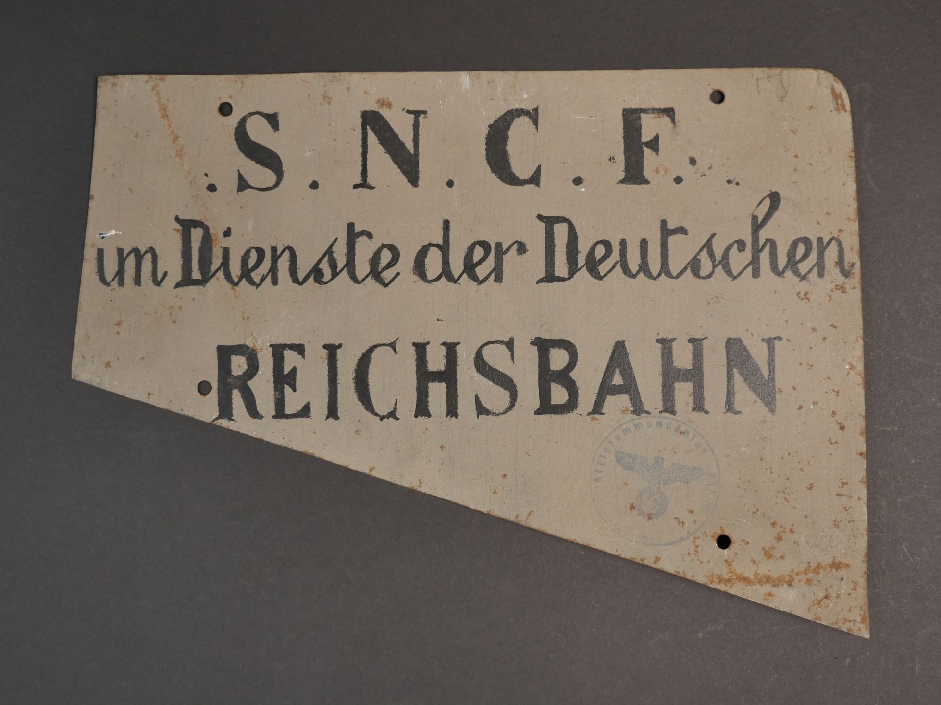 Plaque Reichsbahn. Reichsbahn plate.  - Image 2 of 5