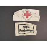 Brassards Croix Rouge. Red Cross armbands.