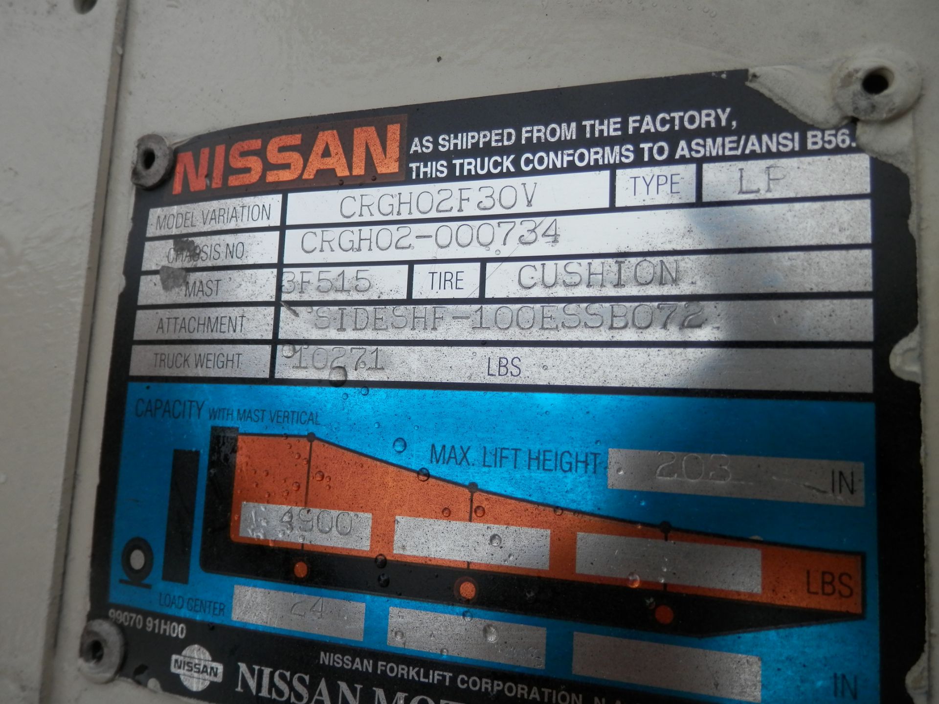 NISSAN 60 PROPANE FORK LIFT - Image 2 of 7