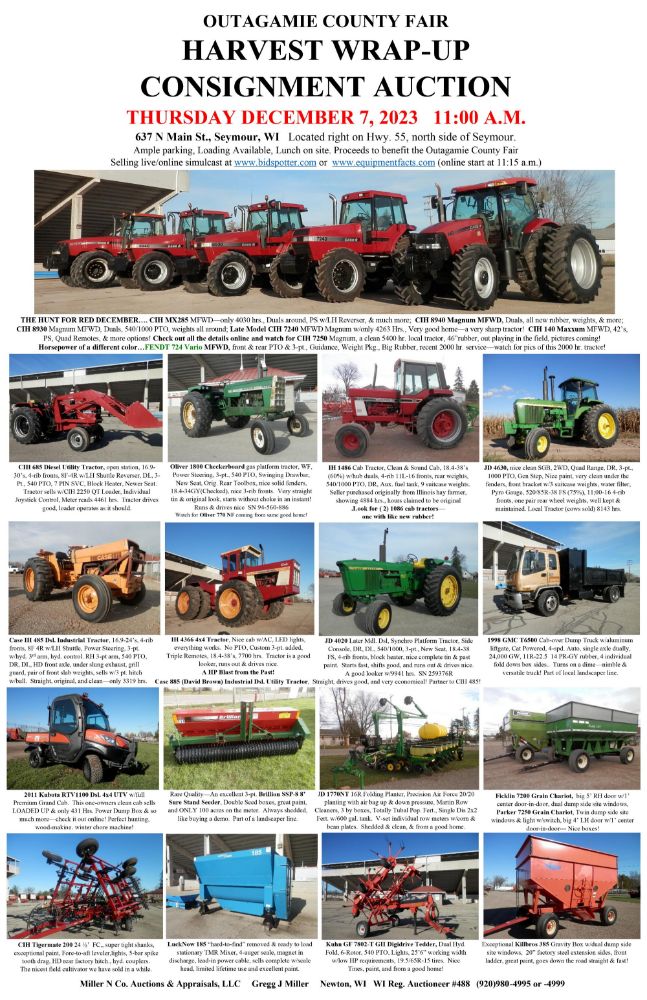 Outagmie County Fair Harvest Wrap Up Consignment Auction