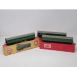 A Hornby Dublo 2250 EMU and 4081 Suburban Coach, all in Tony Cooper boxes. Models are in mint or