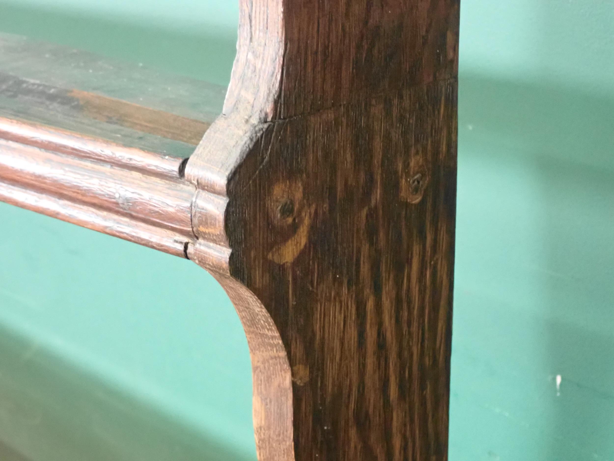 An 18th Century Shropshire oak Dresser and Rack, the base fitted three frieze drawers and raised - Image 8 of 10