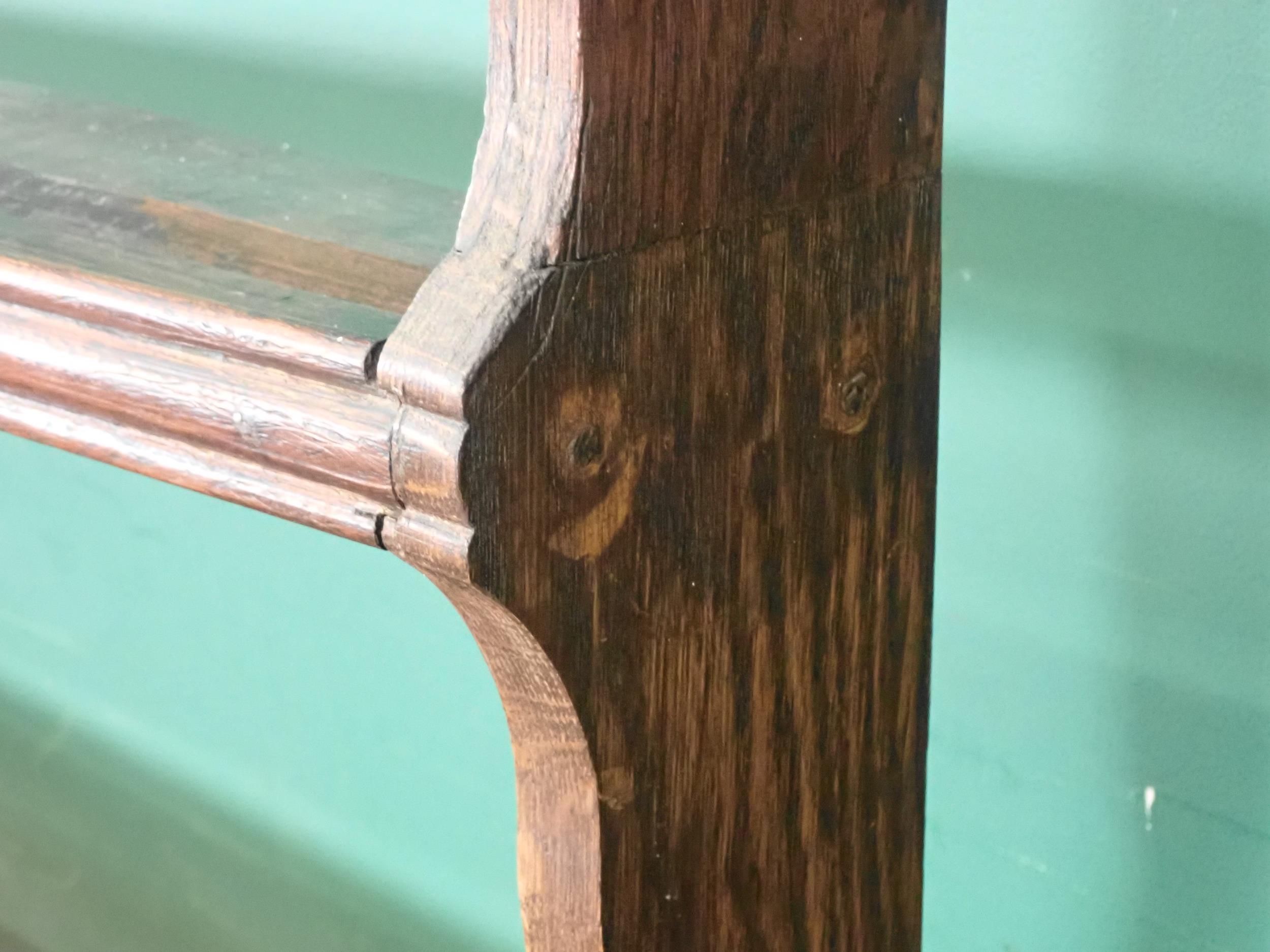 An 18th Century Shropshire oak Dresser and Rack, the base fitted three frieze drawers and raised - Image 9 of 10