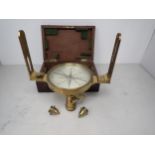 A 19th Century brass cased Marine Sighting Compass with detachable sights, inscribed John Braham,