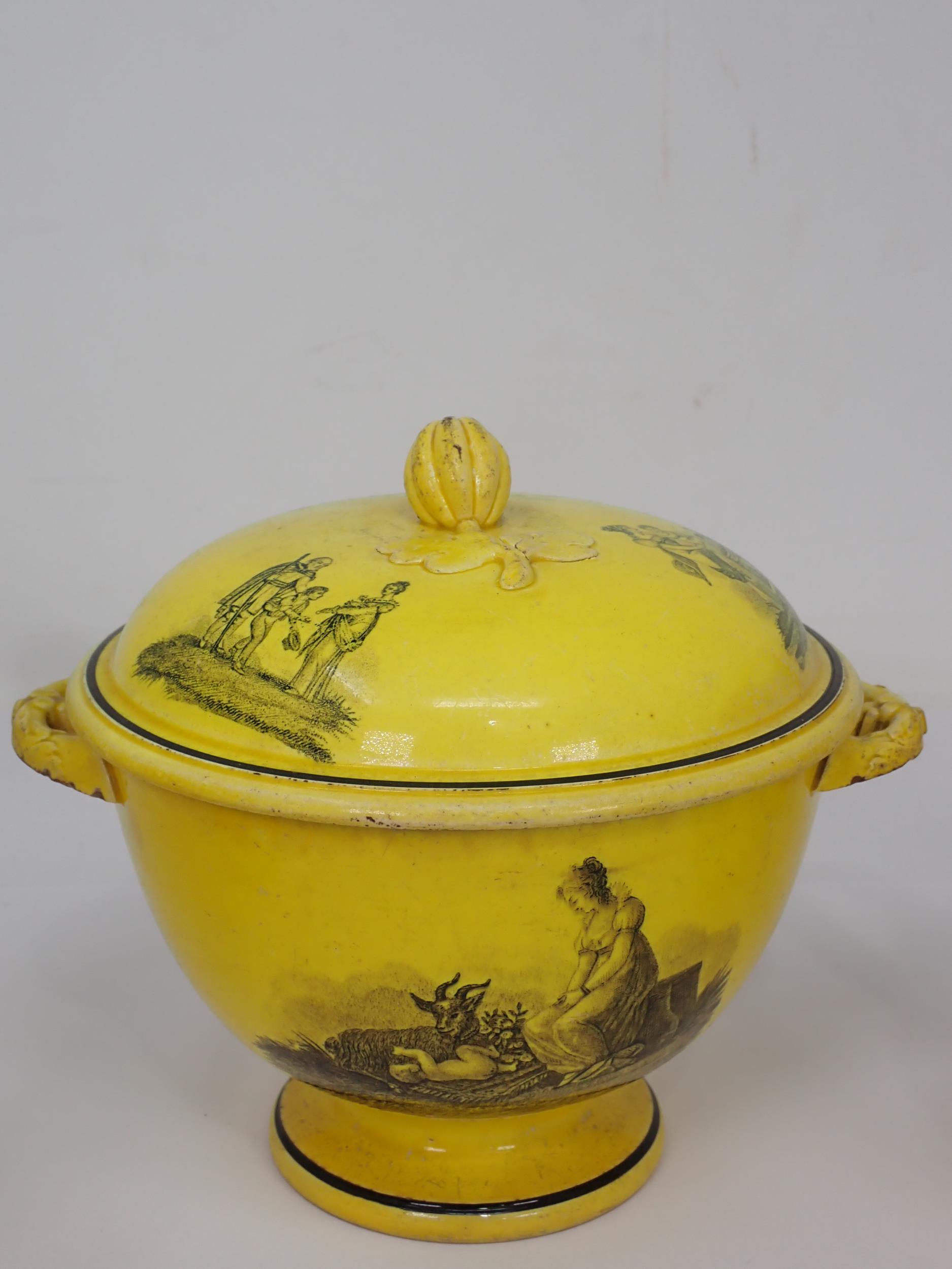 A 19th Century canary yellow English pottery Tea Service comprising Tea Pot (rim chipped), - Image 4 of 8