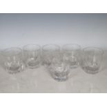 Six 19th Century Whisky Tumblers with thumb cut designs
