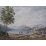 FOLLOWER OF WILLIAM TURNER OF OXFORD (1789-1862). The Lower Lake of Thirlmere, Cumberland,