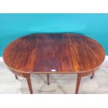 A pair of 19th Century mahogany inlaid demi-lune Side Tables, each with ebony and satinwood