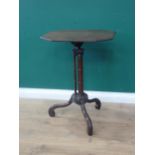 A 19th Century mahogany Pillar Table with octagonal top raised on cluster column and tripod base,