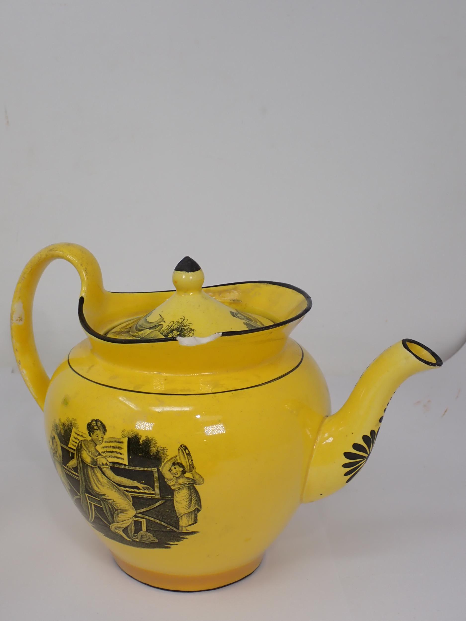 A 19th Century canary yellow English pottery Tea Service comprising Tea Pot (rim chipped), - Image 5 of 8