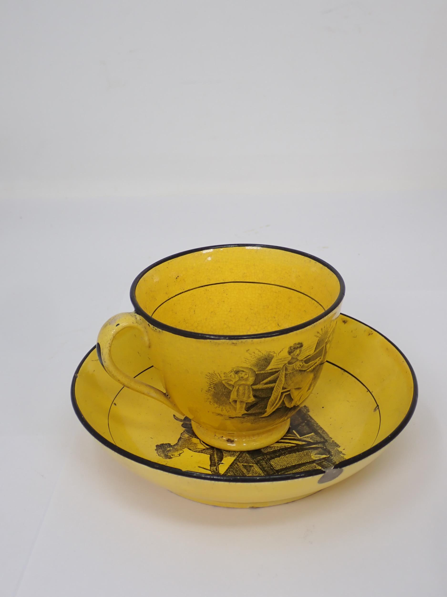 A 19th Century canary yellow English pottery Tea Service comprising Tea Pot (rim chipped), - Image 7 of 8