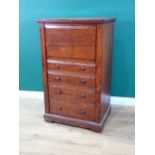 A 19th Century mahogany Wellington style Secretaire Chest with fall front above four graduated