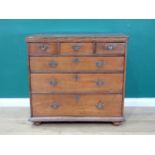 An 18th Century oak Chest of drawers with moulded and dove tailed top above three short and three