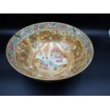 A Cantonese Bowl, painted numerous figures, butterflies and flowers, 12in diam