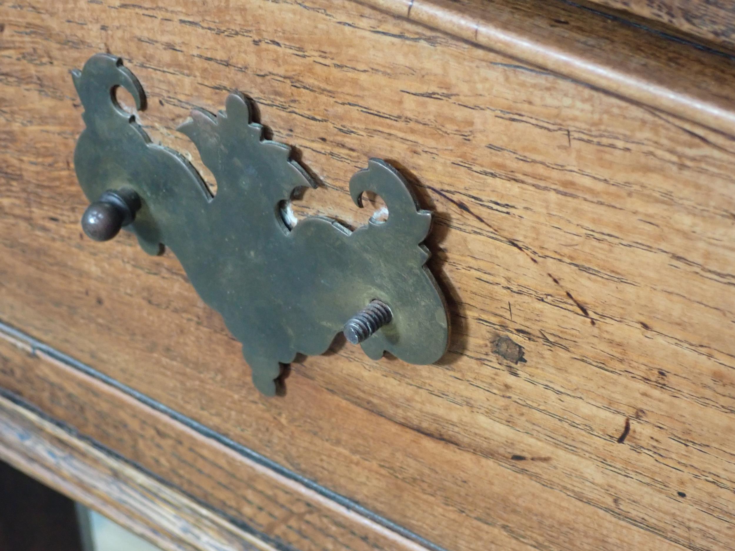 An 18th Century Shropshire oak Dresser and Rack, the base fitted three frieze drawers and raised - Image 10 of 10