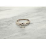 A Diamond single stone Ring claw-set brilliant-cut stone , estimated 0.80cts, in 18ct white gold,