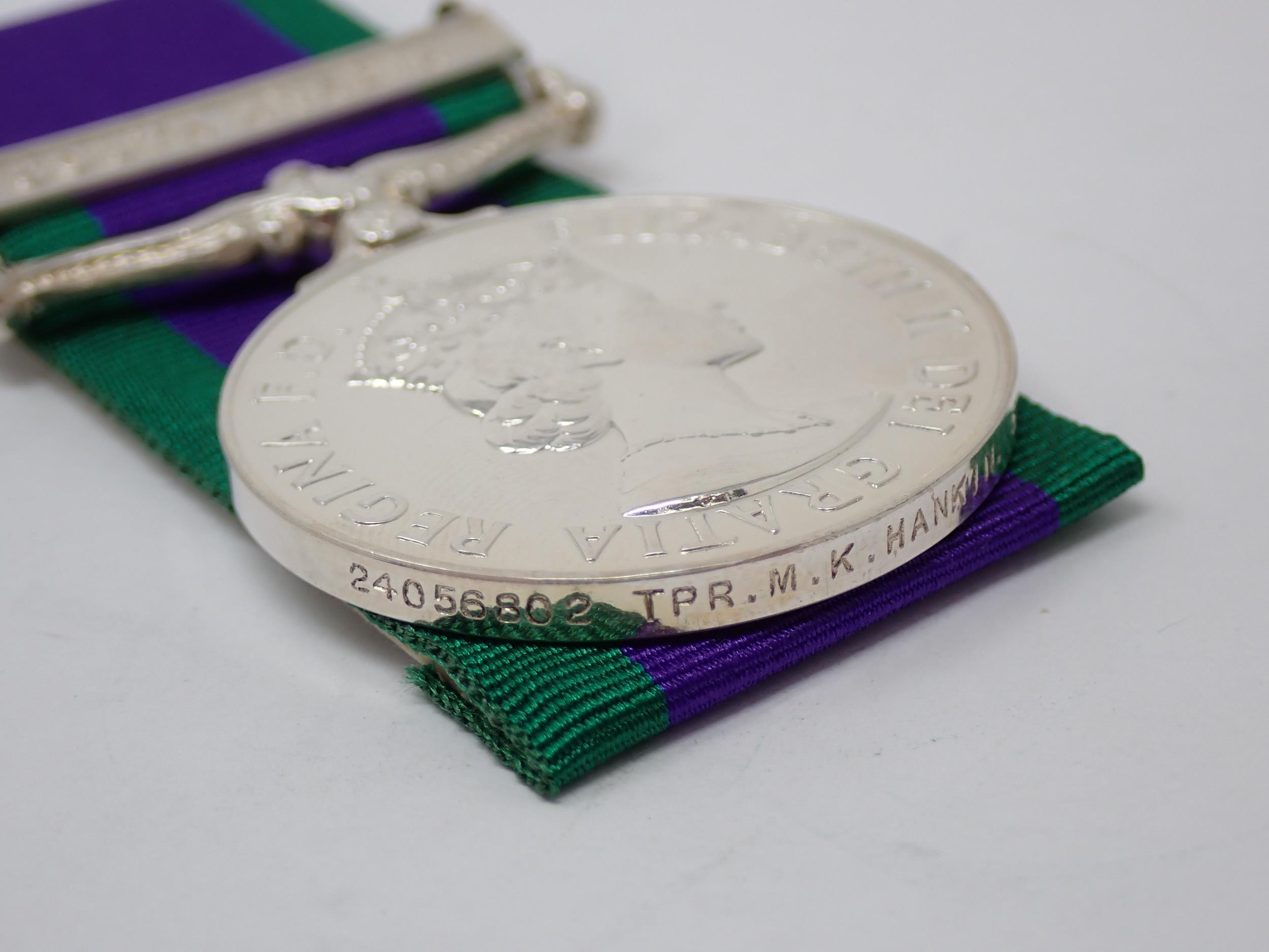 Campaign Service Medal with South Arabia Bar to 24056802 Trooper M.K. Hankin, 5th Royal Tank - Image 3 of 4