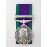 Campaign Service Medal with South Arabia Bar to 23930840 Rifleman D.J. Fay, Cameronians