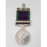 Campaign Service Medal with South Arabia Bar to 23965511 Private G.J. Elliott, Royal Sussex Regiment
