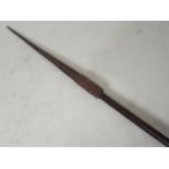 A 19th Century Pacific Island Spear, probablt Fijian or Tongan with 21in head carved on three