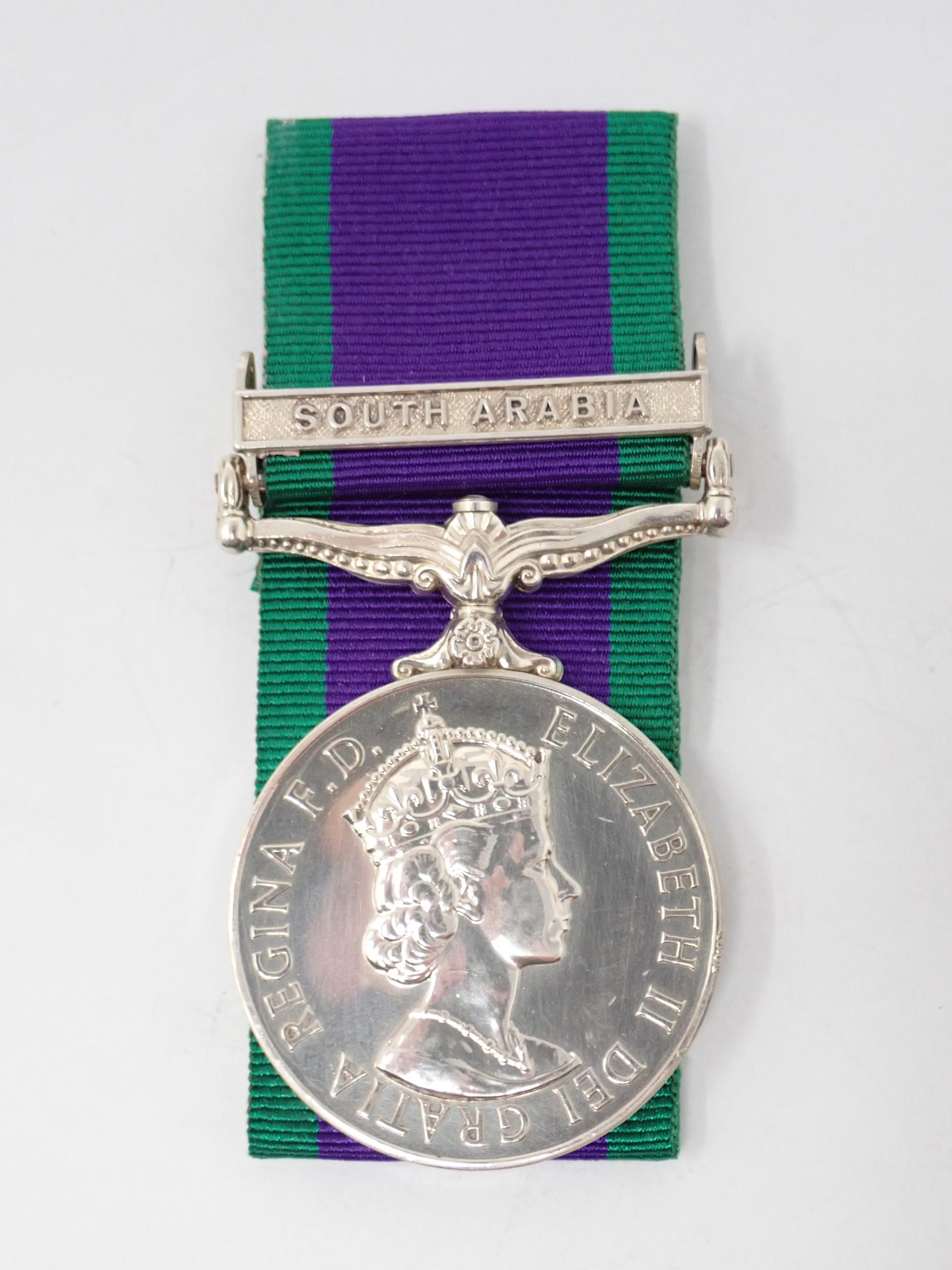 Campaign Service Medal with South Arabia Bar to 23873225 Private J. Sanderson, 'B' Company