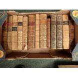 Box of leather bound volumes including MAXWELL, History of Irish Rebellion, KIPLING, 2nd Jungle