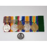 Five: 6227 Private T. Hunt, Argyll and Sutherland Highlanders. Queens South Africa Medal with bars
