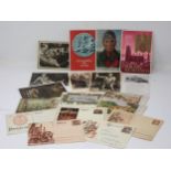 A lot of Nazi patriotic Postcards and a selection of Postage Stamps