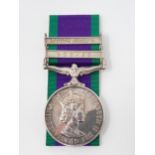 Campaign Service Medal: 23963519 Private John F. Moores, Argyll and Sutherland Highlanders. Bars