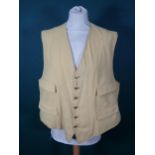 A Moreton and District Otter Hounds yellow Waistcoat with complete set of brass M&DOH buttons