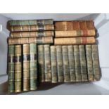 Box of leather bound volumes, Robertsons Works and History, etc